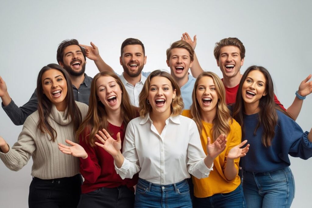 Gruppo di persone che canta in coro